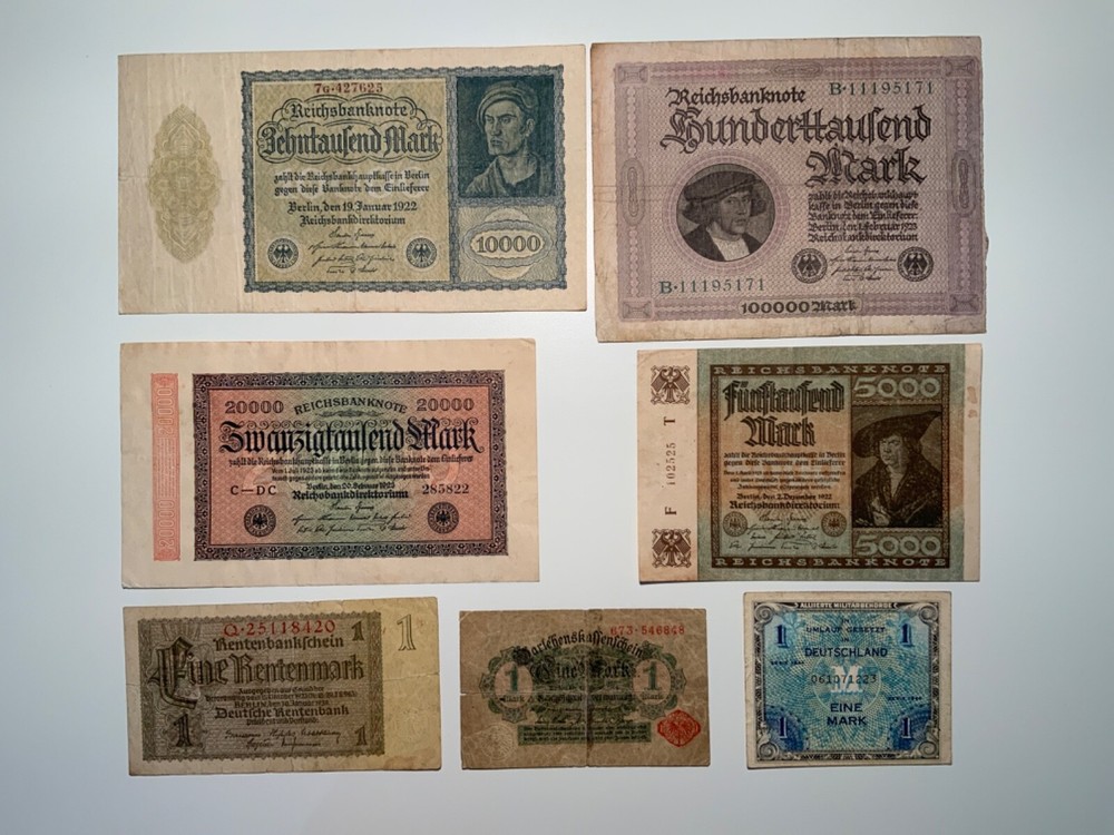 Vintage banknote lot from Germany.
