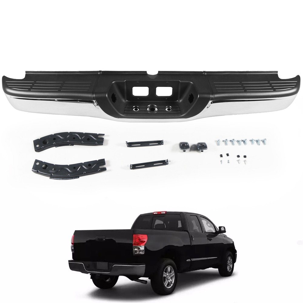 New Chrome Steel Rear Step Bumper Complete Assembly For 2000-2006 Toyota Tundra
