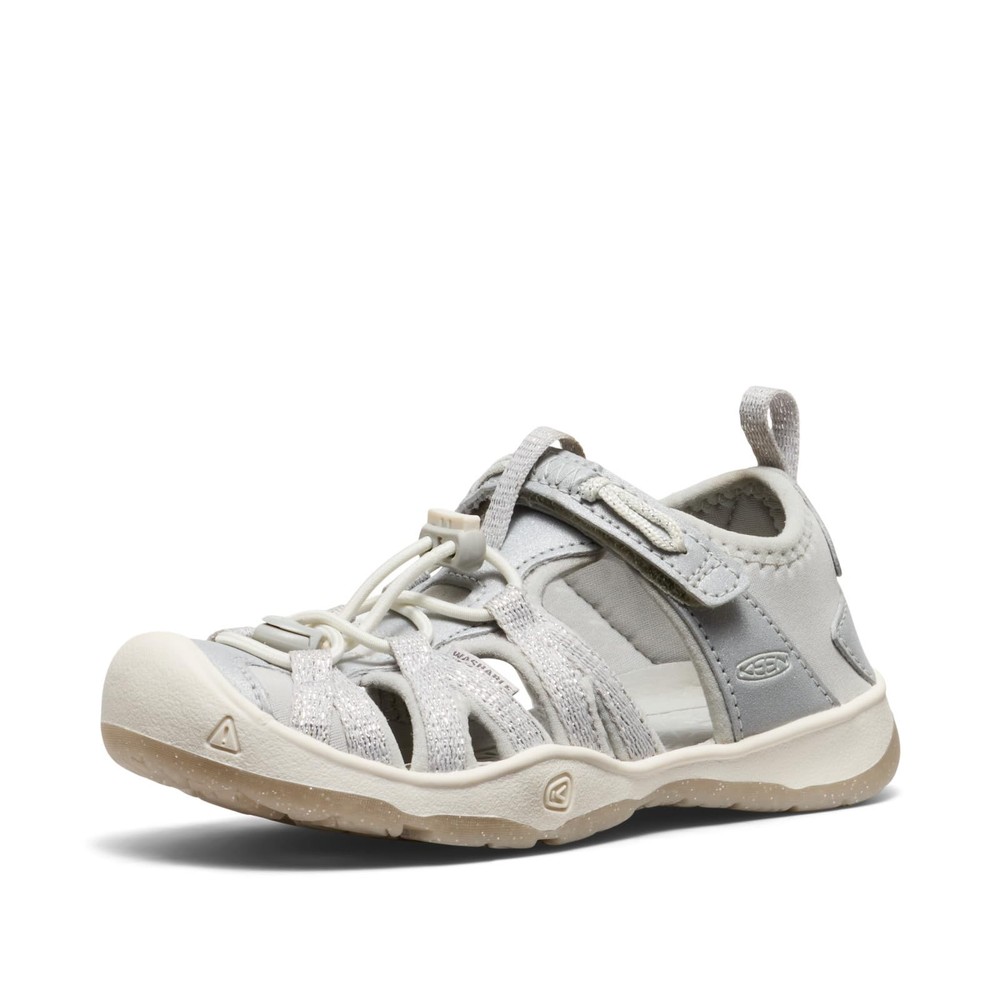 KEEN Unisex Kid's Moxie Sandal, Color SILVER Size 9 M US Little Kid