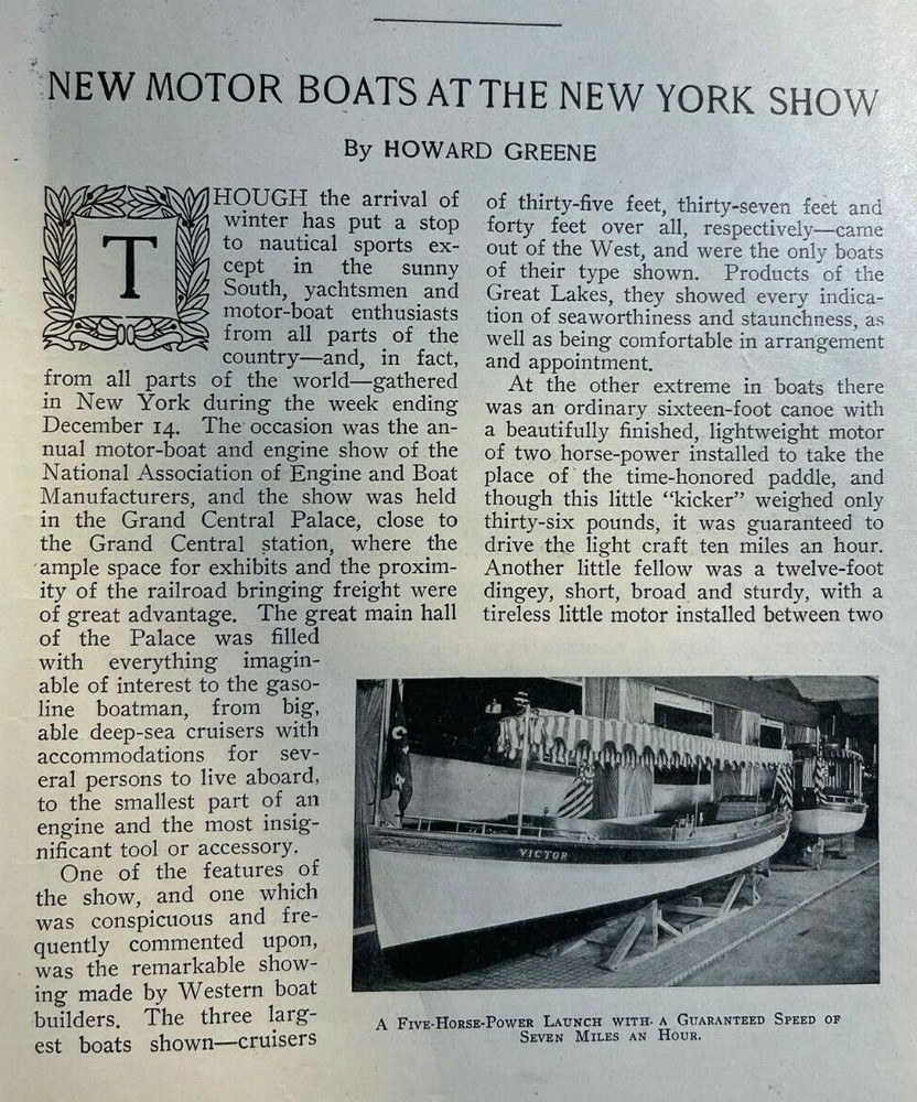 1908 New York Motor Boat Show illustrated