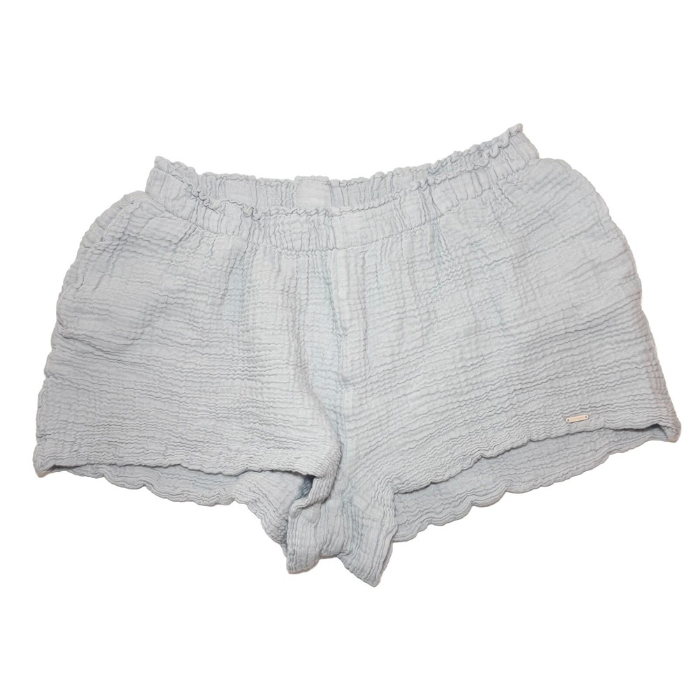 Cozy Earth Gray Cotton Modal Crinkle Boardwalk Breeze Shorts Medium Size