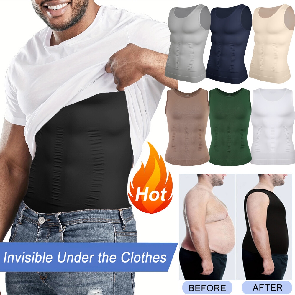 Men's Slimming Compression Tank Top – Tummy Control & Chest Shaper Vest