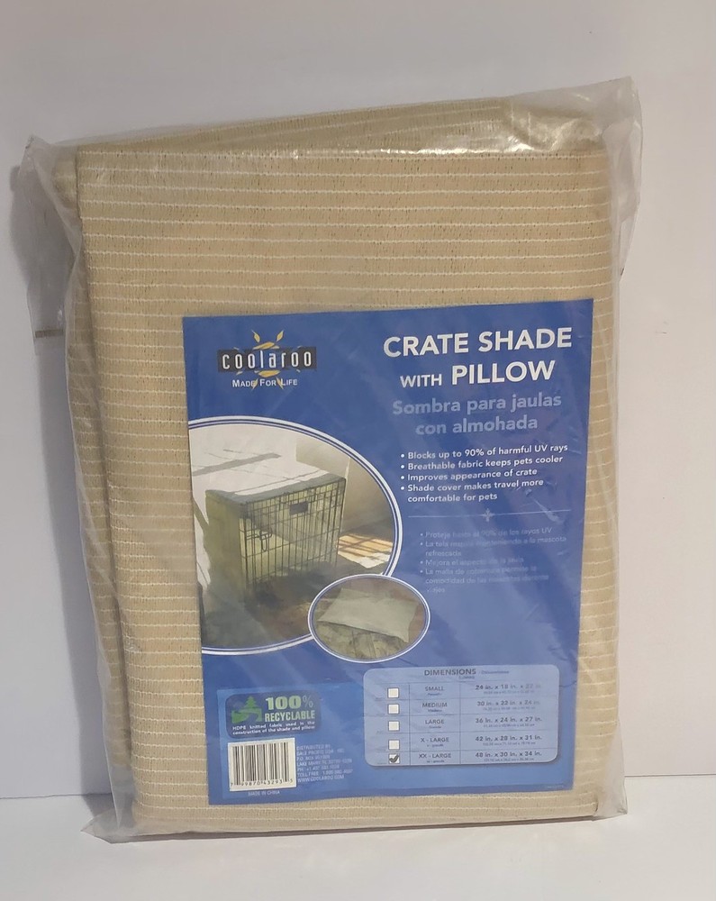 Coolaroo XXL Dog Crate Shade Cover 48x30x34 Inches No Pillow Included
