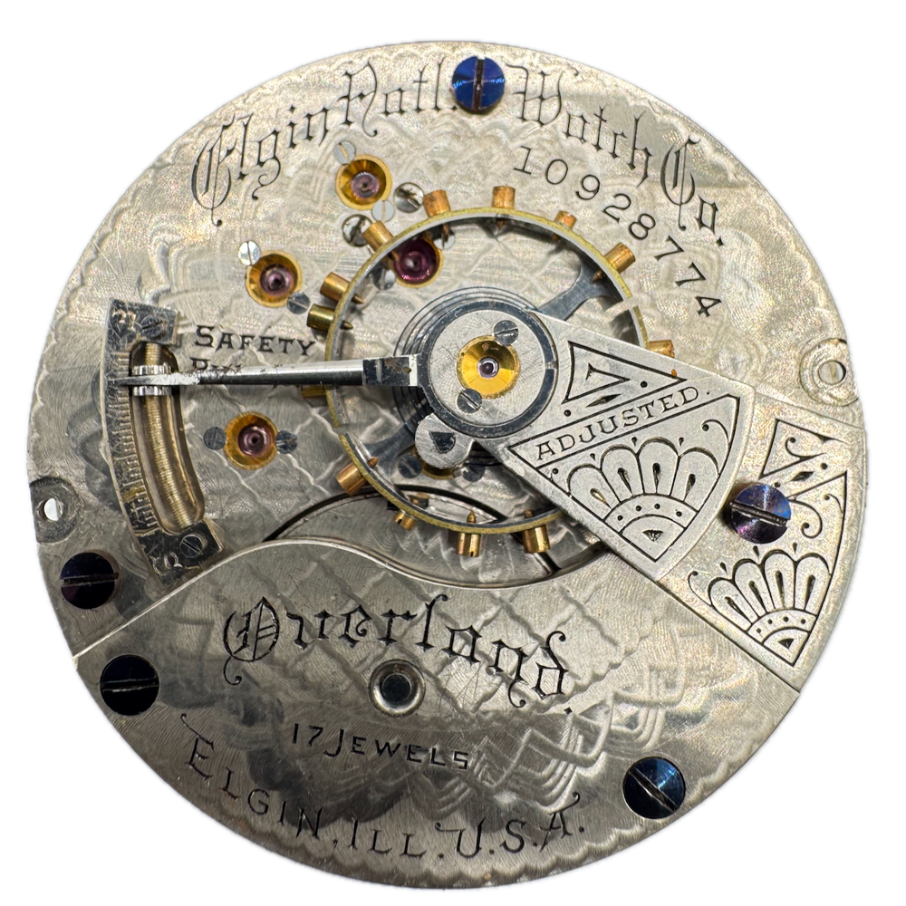 Antique 1904 Elgin Overland 17J Mechanical Pocket Watch Movement 18s 279