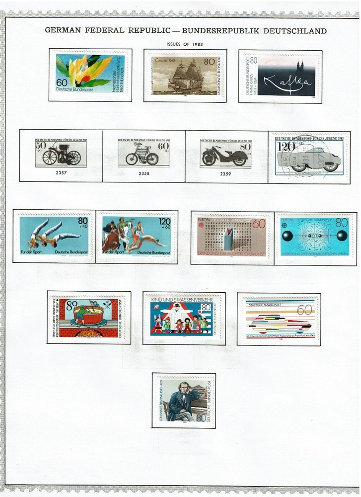 1983 Germany Federal Rep Album Page of 12  Sc#1397- M/H/OG  See Note