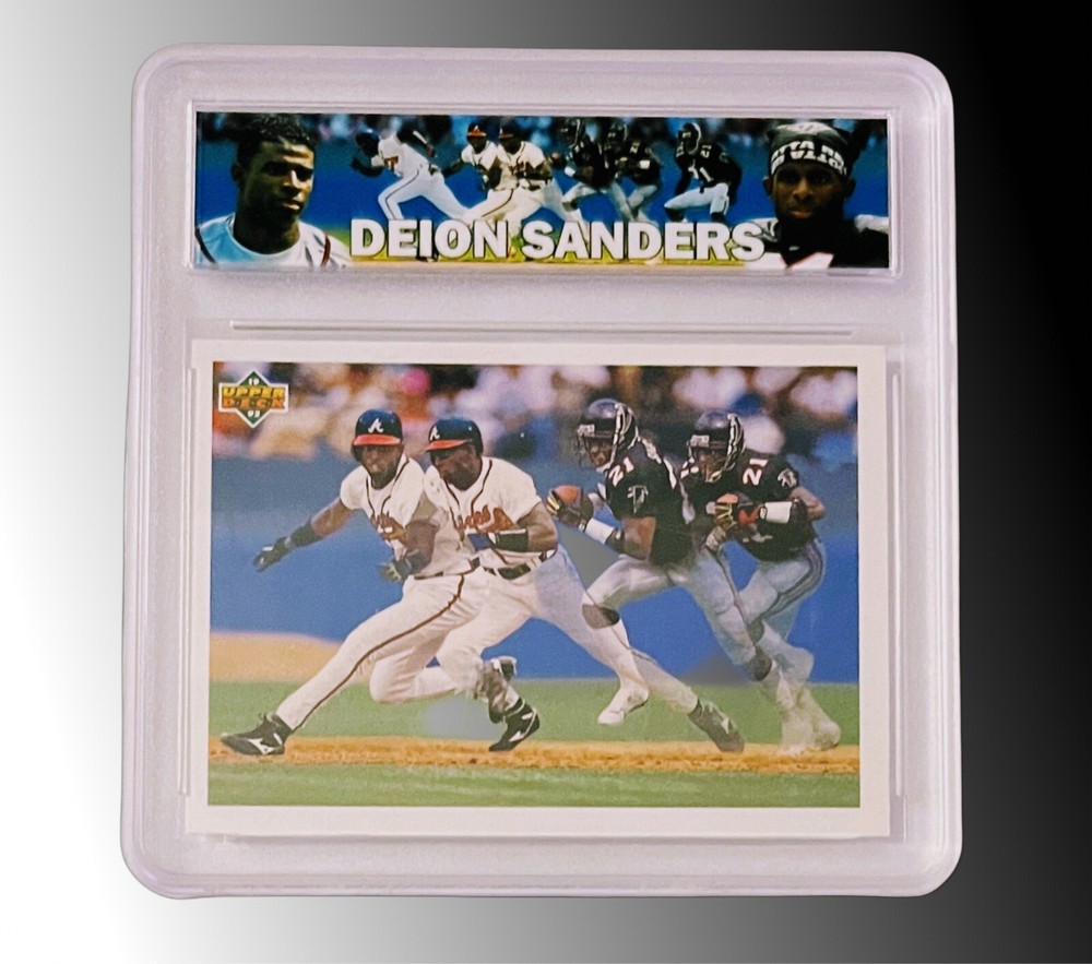 DEION SANDERS 1991 UPPER DECK PRIME TIME’s TWO SP3 CUSTOM DISPLAY BRAVES FALCONS