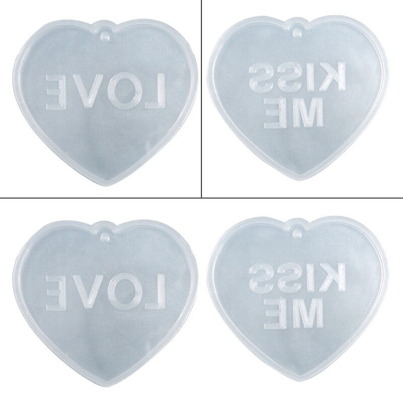Epoxy Resin Molds DIY Keychain Pendant Mold Heart Shaped Jewelry Moulds
