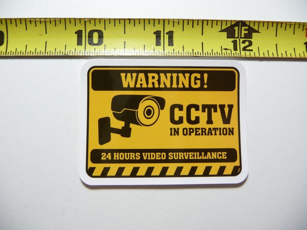 WARNING CCTV OPERATION 24 HOURS STICKER DECAL BUSINESS COMPANY POLICY BUILDING