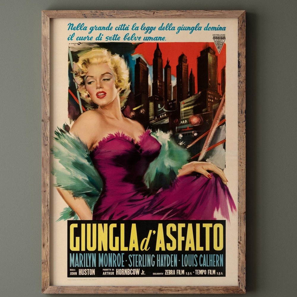 Vintage Italian Film Giungla D'Asfalto The Asphalt Jungle No Frame