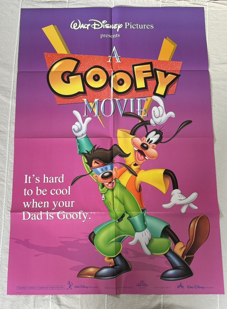 A GOOFY MOVIE 1995 Disney Original Folded Double-Sided Poster 27x40