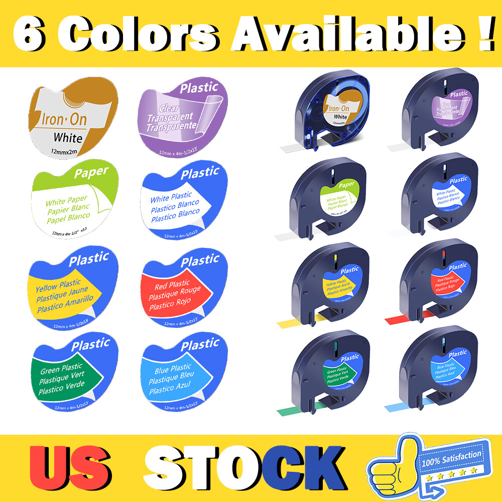 Label Tape 12mm Refills for DYMO LetraTag LT-100T 100H QX50 16952 91330 91331