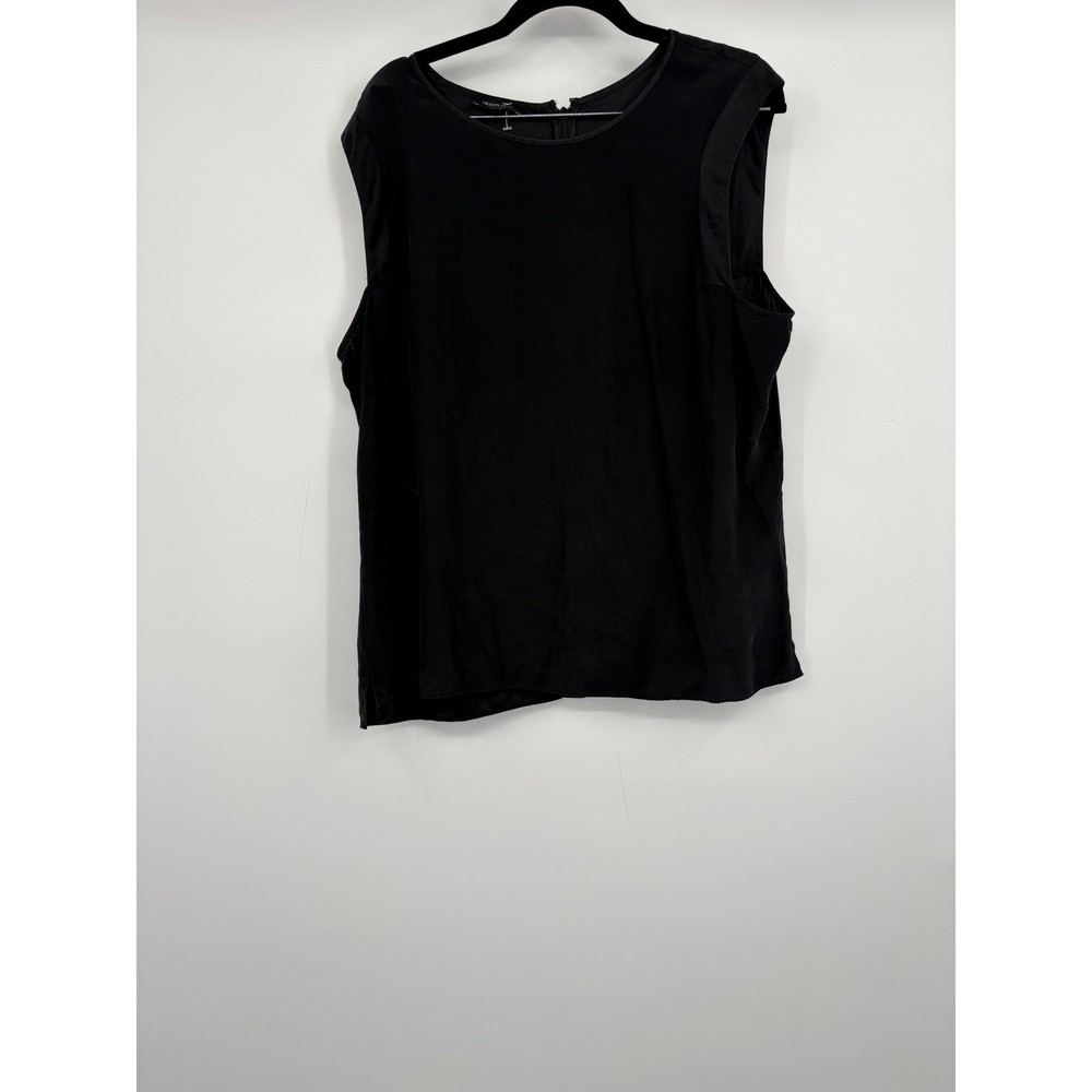 Lafayette 148 New York Black Sleeveless Silk Sheath tank top Size 16
