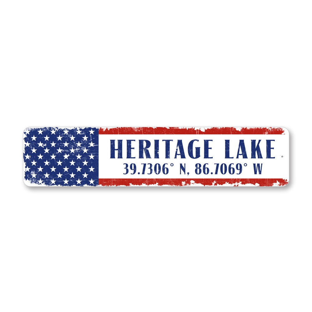 American Location Lat Long Metal Sign Custom Latitude Longitude GPS Coordinates