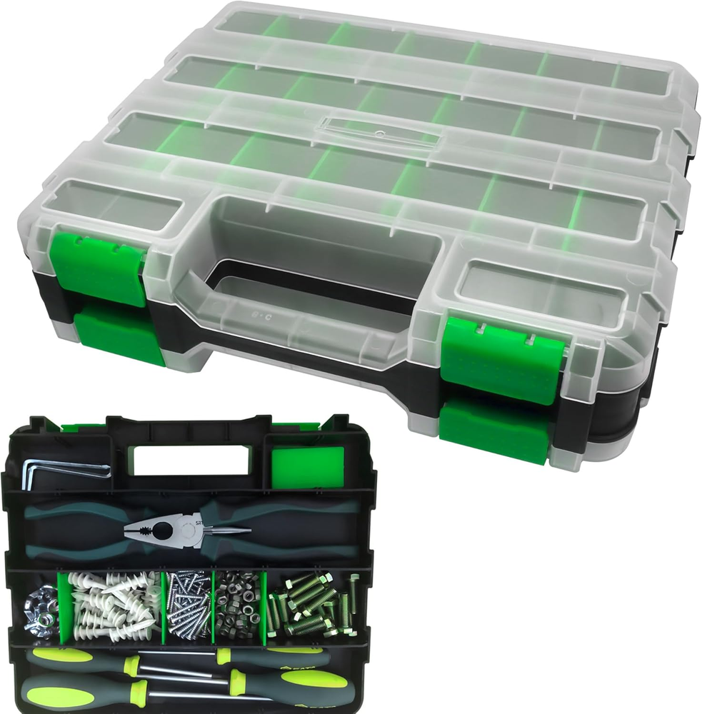 50-Compartment Double Hardware Organizer for Small Parts & Tools Storage-image