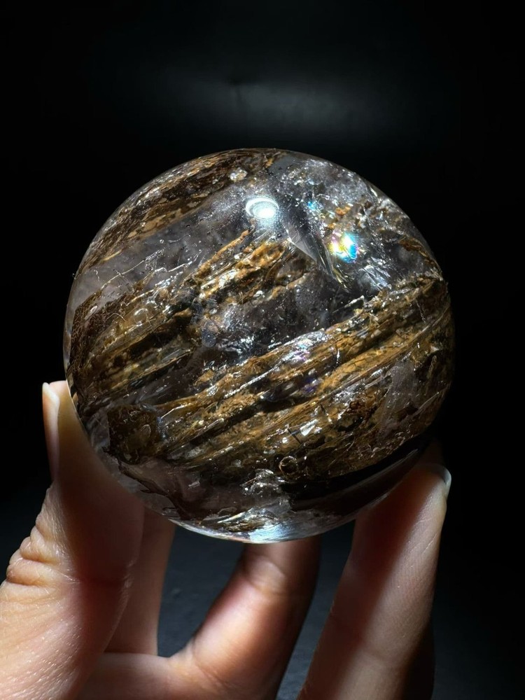 56MM Top Natural Quartz Skeleton Crystal Ball Quartz Sphere Reiki Healing Energy