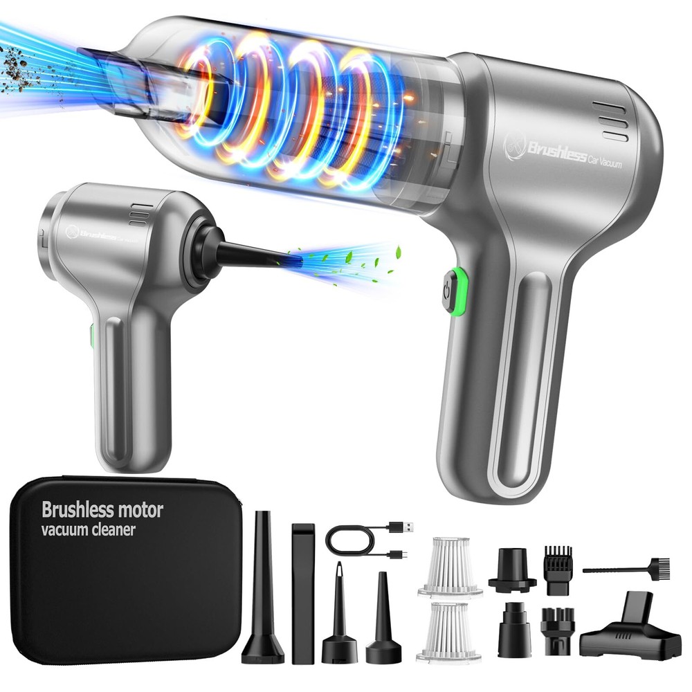 Car Vacuum Portable Cordless - 15000PA High Powerful Handheld Vacuum Cordless...