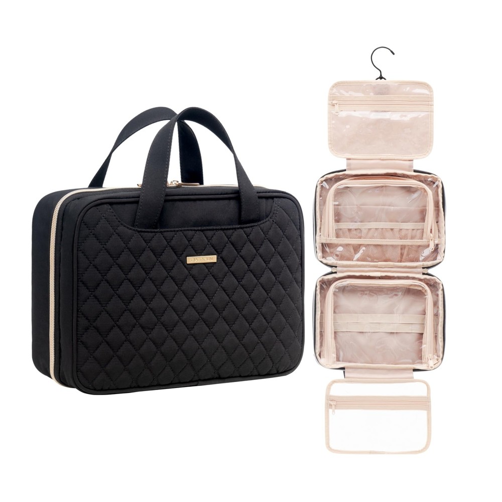 Leakproof Hanging Travel Toiletry Bag with Makeup Compartment for Women