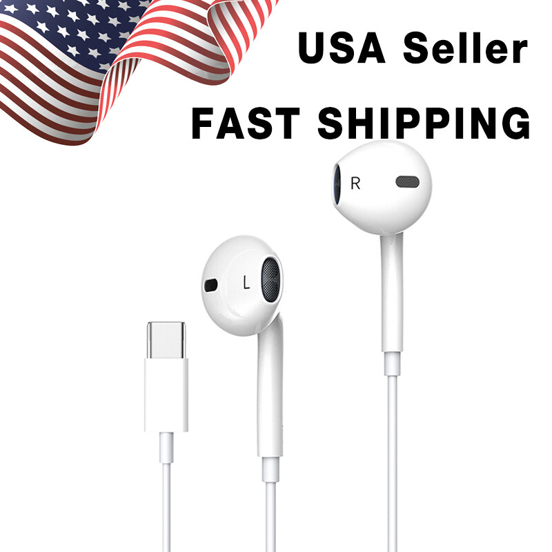 Headphones Earphones USB-C Type C For Apple iPhone 15 Pro Max Plus iPad Pro NEW