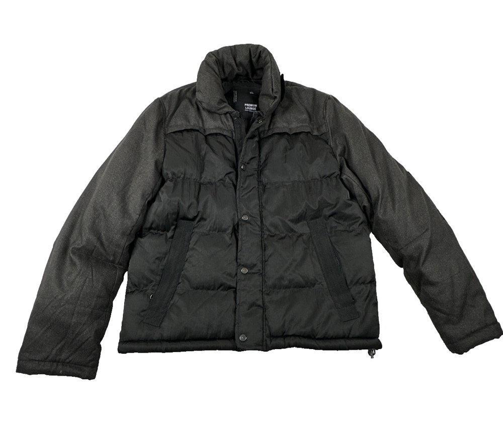 Premium Lounge Black & Gray Insulated Puffer Jacket. Men's Size XL