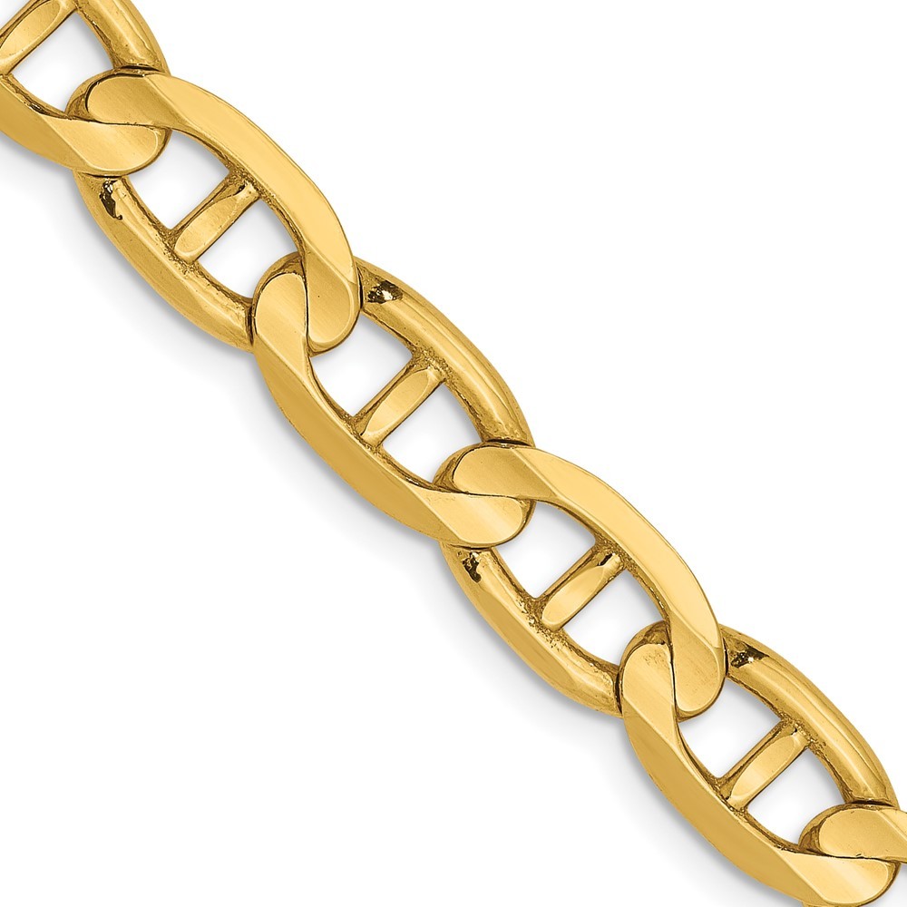 14k Yellow Gold 6.25mm Concave Anchor Chain Necklace 22