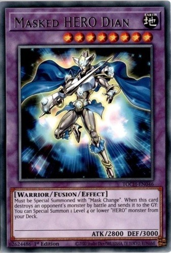 Masked HERO Dian - TOCH-EN046 - Rare - 1st Edition - Lightly Played