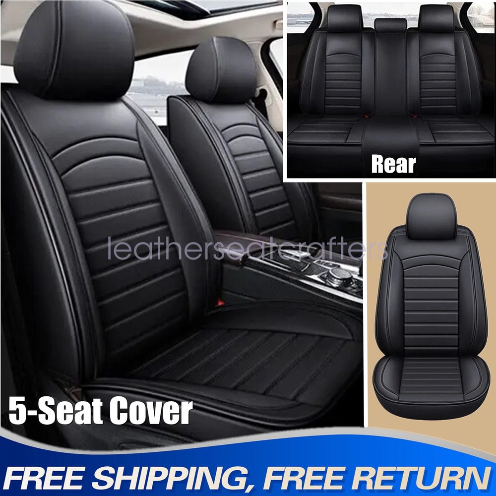 Faux Leather Full Surround Set Car 5-Seat Cover Protector Cushion For Toyota