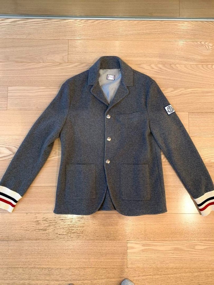 MONCLER GAMME BLEU Mens Knit Jacket Size L Luxury Designer Fast Shipping