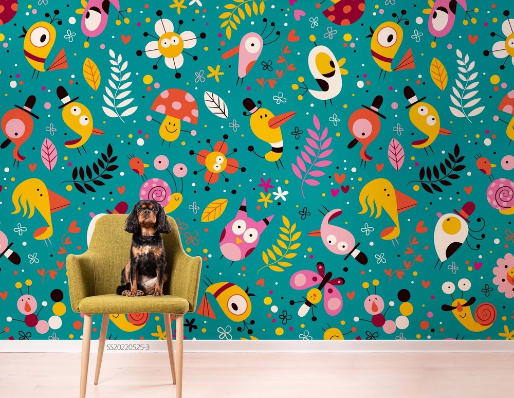 3D Animal Plant Cartoon Pattern Wall Murals Wallpaper Murals Wall Sticker
