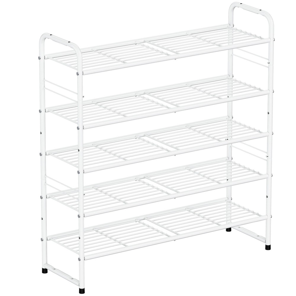 5-Tier Shoe Rack Holds 24-30 Pairs, 33-Inch Wide Space-Saving Storage