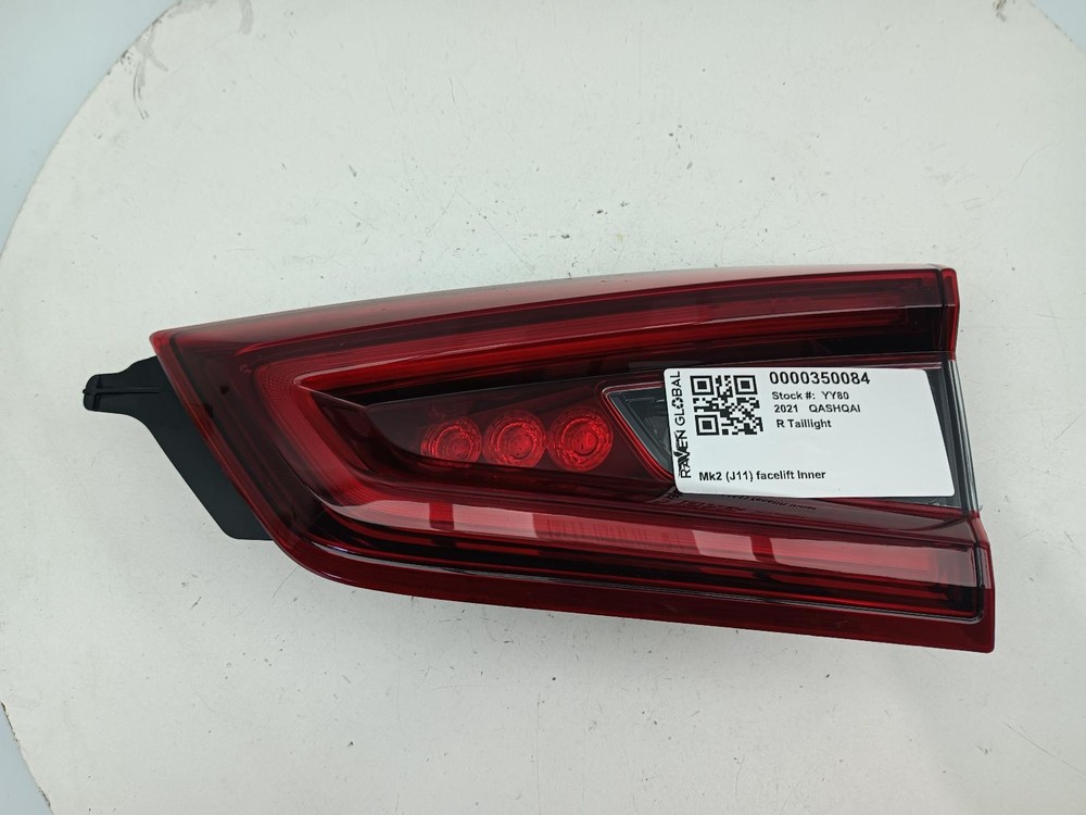 NISSAN QASHQAI TAILLIGHT INNER RIGHT SIDE 26550HP55A J11 2017-2021