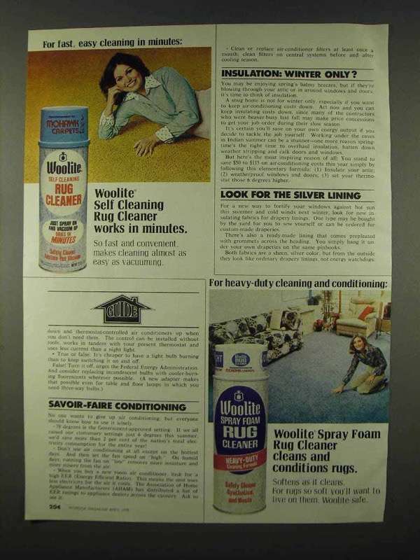 1978 Vintage Woolite Self-Cleaning Spray Foam Rug Cleaner Advertisement