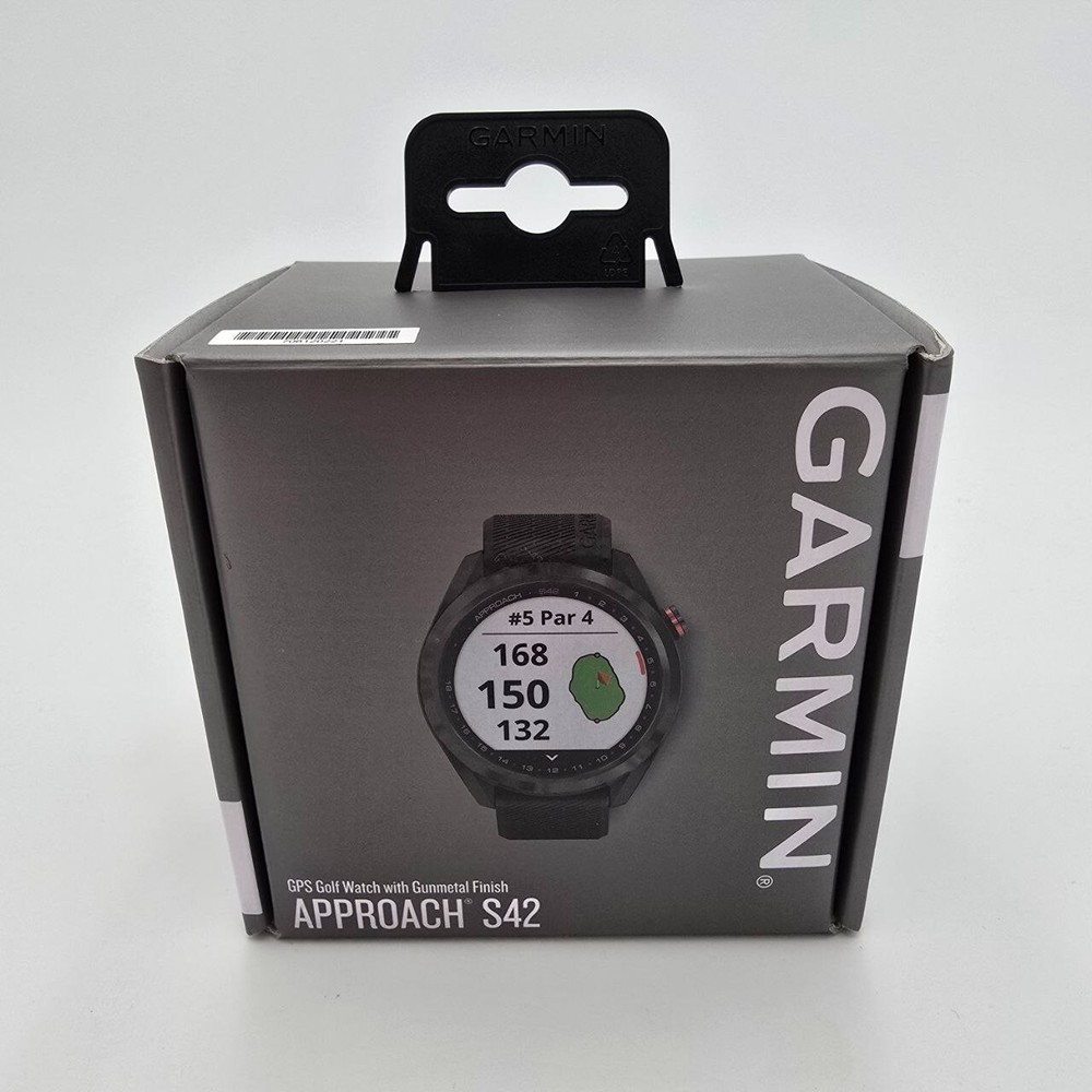Garmin Approach S42 GPS Golf Watch Gunmetal w/ Black Band Touchscreen Smartwatch