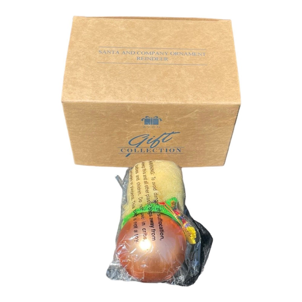 Avon 1997 Vintage Reindeer Christmas Ornament with Santa Collection