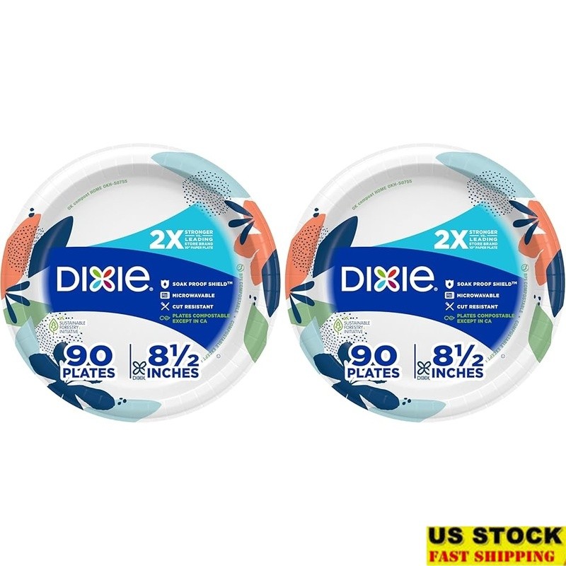 Durable Disposable Paper Plates Microwave Safe Soak Proof 10 Inch Bulk Pack New