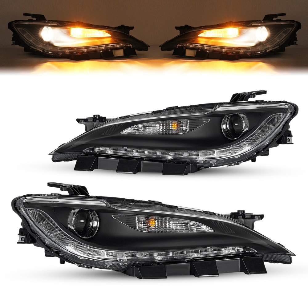 Pair Headlights w/o LED DRL For Chrysler 200 2015 2016 2017 Headlamps Left+Right