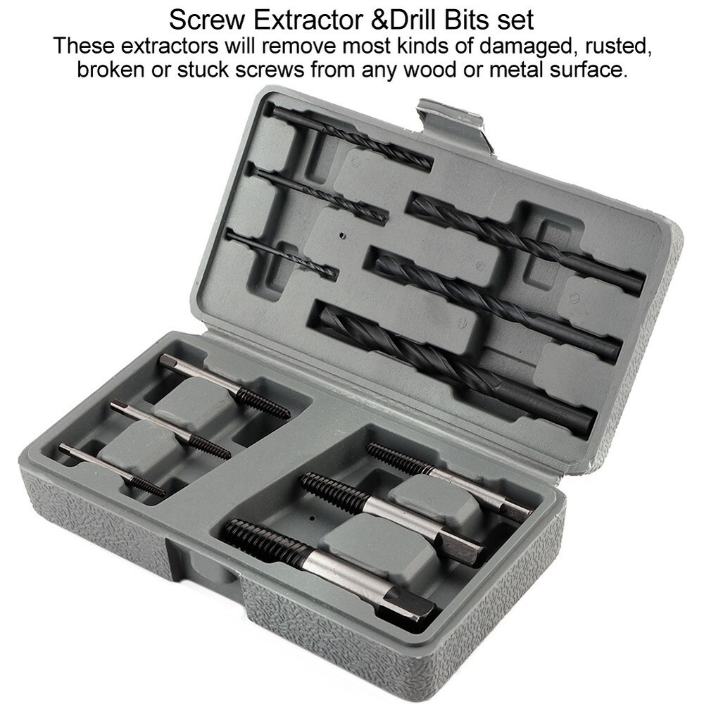 12Pcs Screw Extractor Drill Bit Set for Broken Bolt Removal