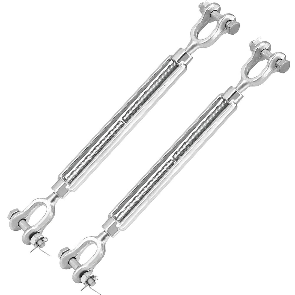 JOIKIT 2 PCS 12 Inch M10 Jaw and Jaw Turnbuckles, 3/8 Inch Threaded Adjustabl...