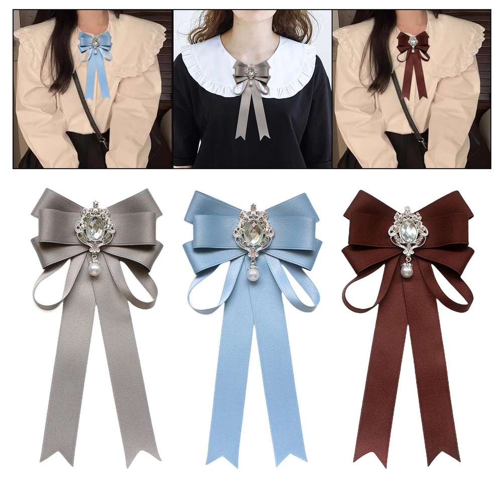 Women Bow Tie Clothes Accessories Ribbon Brooch Pin for Girls Women Necktie