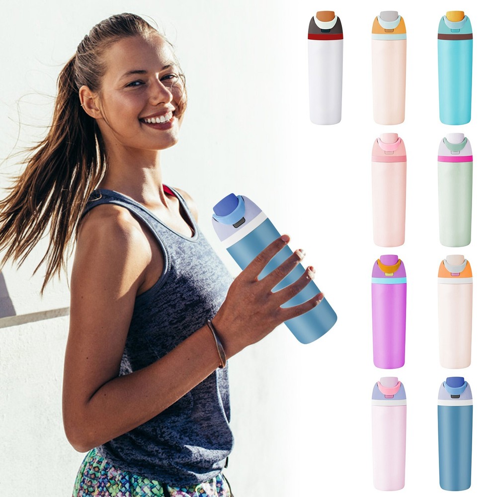 24Oz Freesip Vacuum Insulated Stainless Steel Water Bottle New