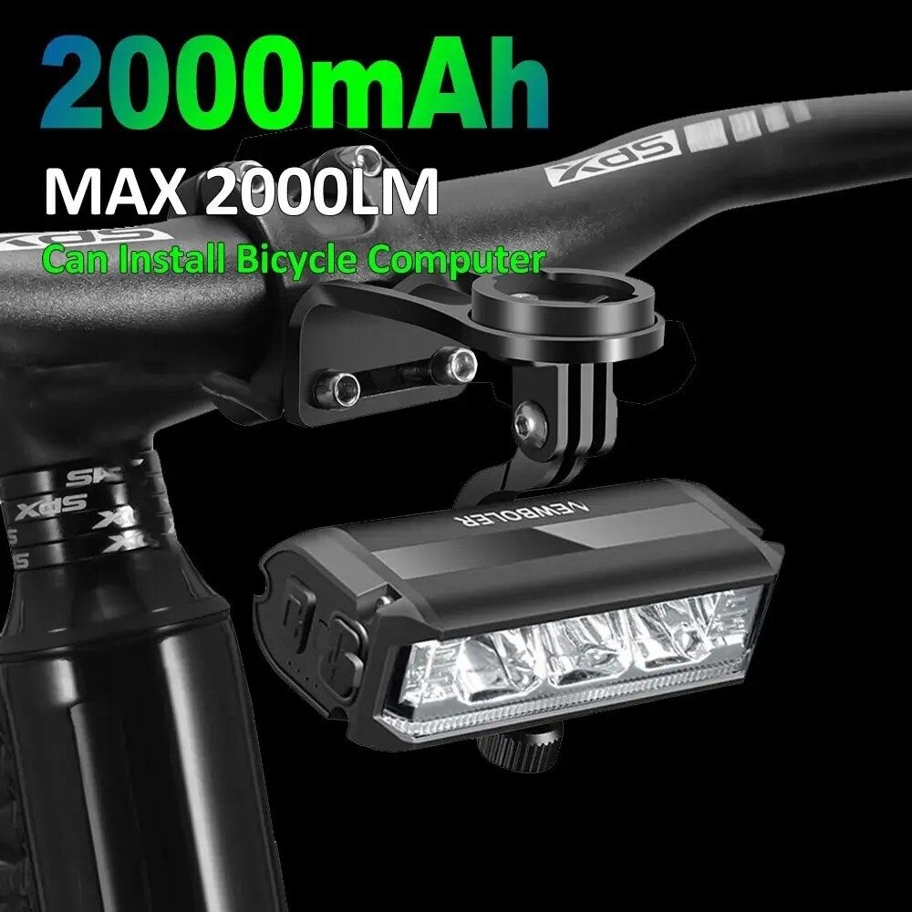Waterproof USB Rechargeable Bicycle Front Light for MTB Road Cycling
