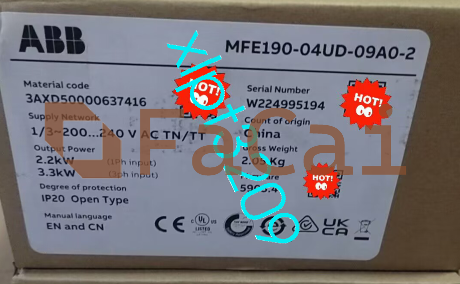 1PCS MFE190-04UD-09A0-2 ABB Servo driver MFE190-04UD-09A0-2 NEW