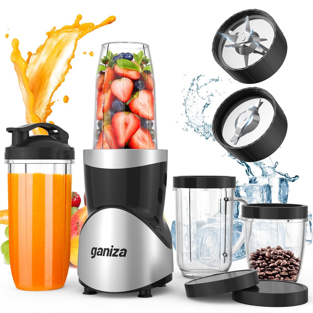 Powerful 15-Piece Personal Smoothie Blender for Shakes & Drinks