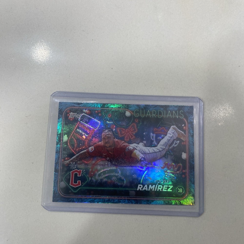 2024 Topps Holiday Series - Holiday Tree Blue Foil #H148 Jose Ramirez