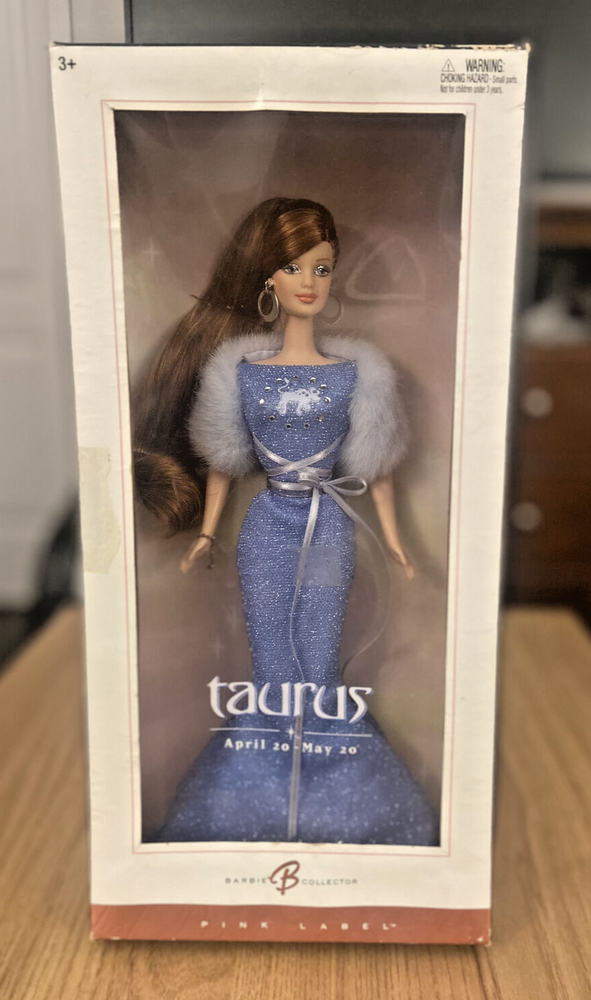 2004 BARBIE Zodiac TAURUS Pink Label Collector Doll April 20-May 20 DAMAGED BOX