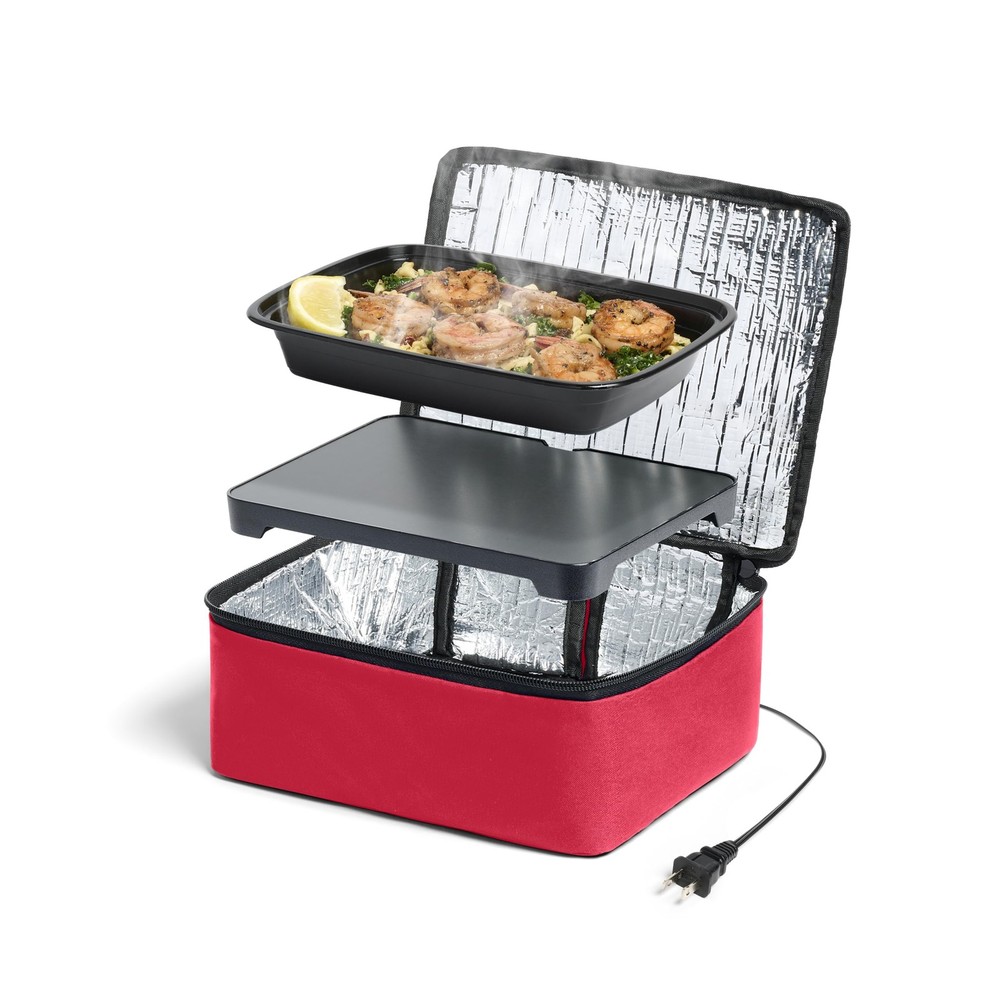 Red 120V Portable Mini Heated Lunch Box Electric Food Warmer for Office Work