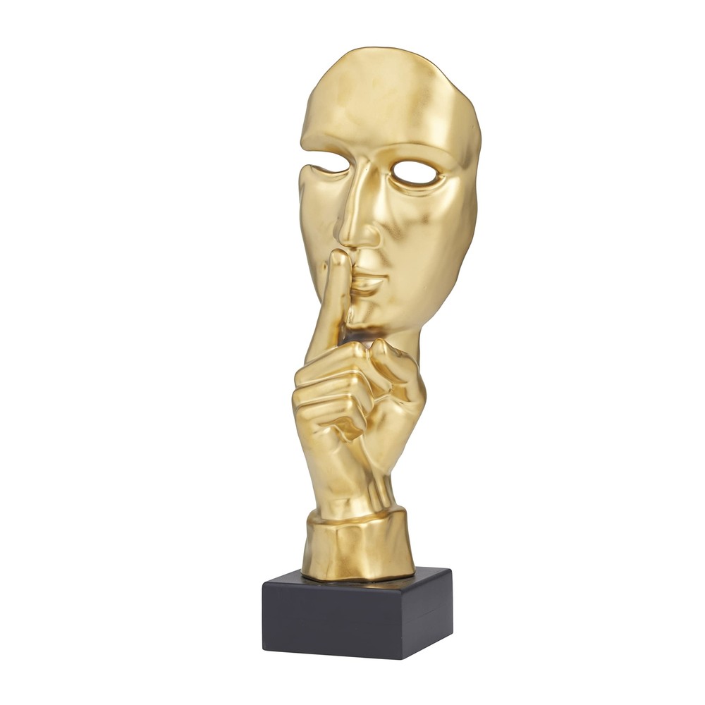 Polystone Decorative Sculpture Quiet Gesture Home Decor Statue, Accent Figuri...