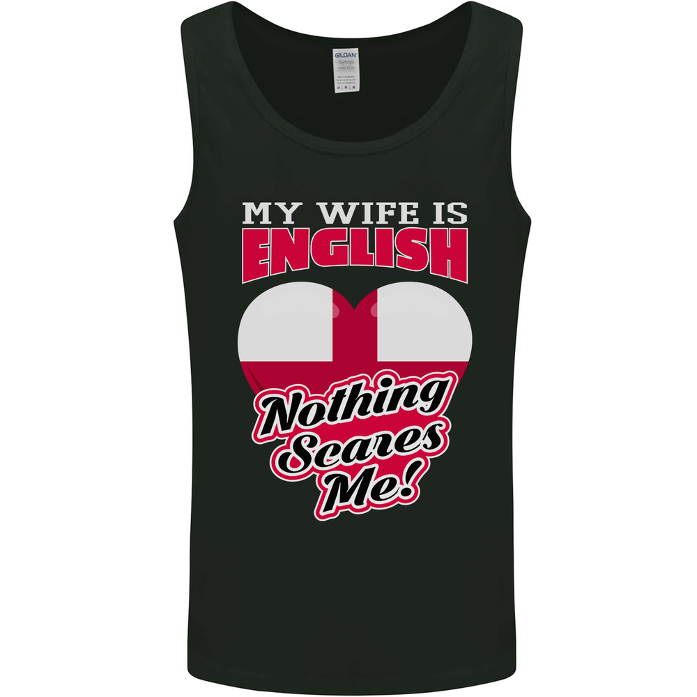Nothing Scares Me My Wife is English England Mens Vest Tank Top
