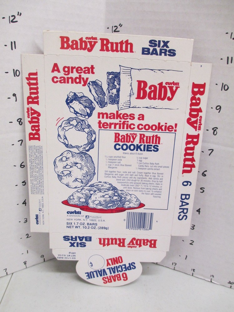 Vintage 1970s Baby Ruth Cookie Box Store Display by Williamson Candy