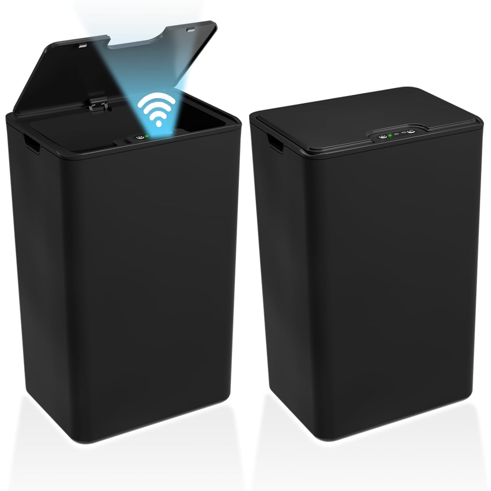 2Pack Bathroom Small Trash Can with Lid, 4 Gallon Touchless Automatic Garbage Ca