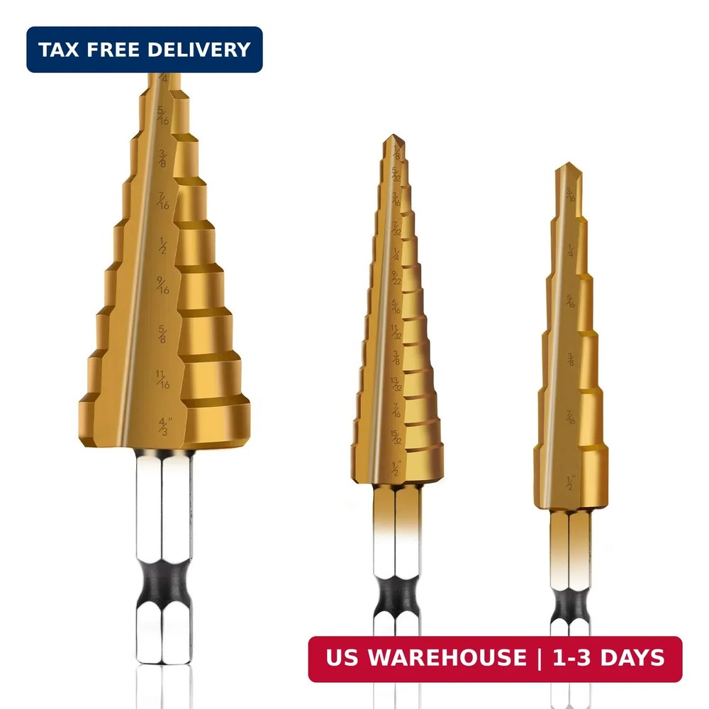 HSS Step Drill Bit Set - 3PCS 1/4